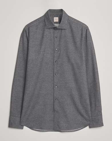 Stenströms Regular Fit Cut Away Flannel Shirt Grey – Grå