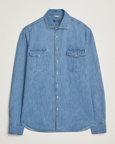 Stenströms Regular Fit Pocket Denim Shirt Blue – Blå