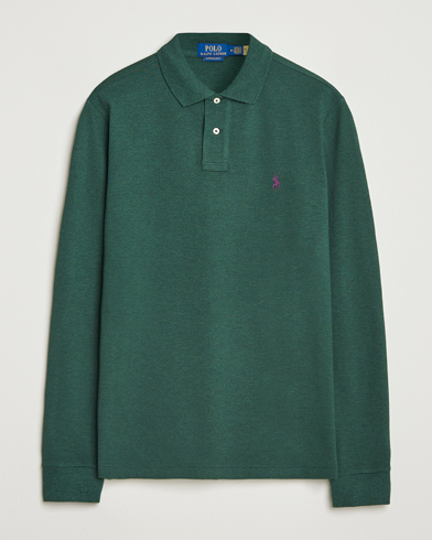 Polo Ralph Lauren Custom Slim Fit Long Sleeve Polo Scotch Pine Heather – Grønn