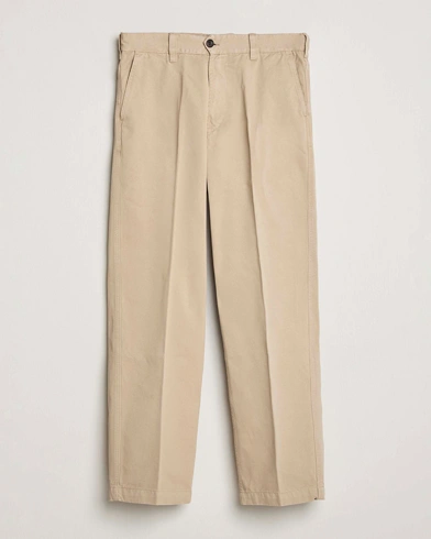 Drake's Peached Flat Front Cotton Chino Beige – Beige