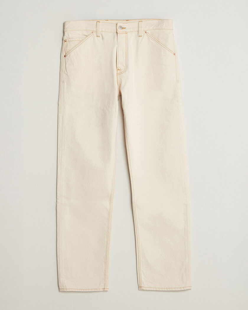 Drake's 5-Pocket Heavy Cotton Jeans Ecru – Hvit