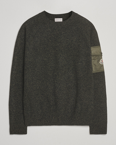Moncler Wool Crew Neck Military - Grønn - Strikket genser - Størrelse: S
