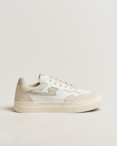 Stepney Workers Club Pearl S-Strike Leather/Suede Mix Sneaker Spring White – Hvit