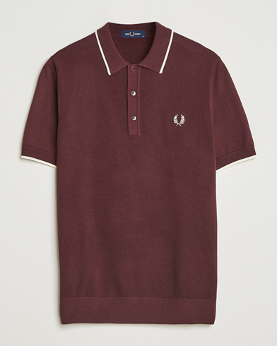 Fred Perry Pique Knitted Tipped Polo Oxblood – Rød