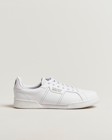 Fred Perry B722 Textured Leather Sneaker White – Hvit