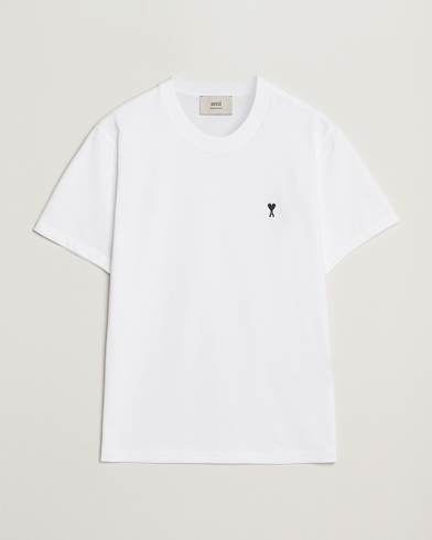 AMI Contrast Heart Logo T-Shirt White – Hvit