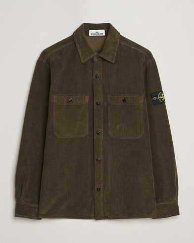 Stone Island Organic Cotton Cord Overshirt Military Green – Grønn