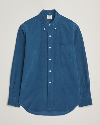 Kamakura Shirts Vintage Ivy Needle Cord Shirt Smoke Blue – Blå