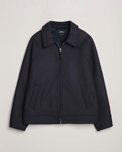 A.P.C. Chase Wool Bomber Jacket Dark Navy – Blå