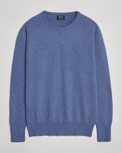William Lockie Melrose Cashmere Crew Neck Blue – Blå