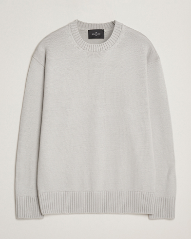 Gran Sasso Heavy Knitted Merino Crew Neck Light Grey Melange – Grå