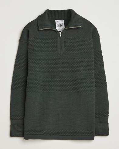 S.N.S. Herning Fisherman Wool Short Zip Dark Forest Green – Grønn