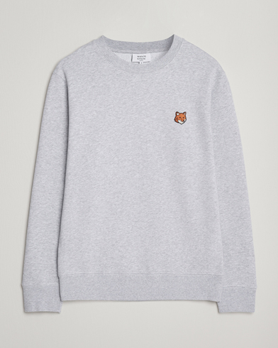 Maison Kitsuné Fox Head Sweatshirt Light Grey Melange – Grå