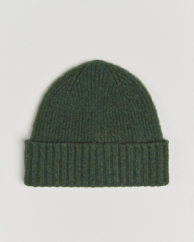 Robert Mackie Rona Ribbed Shaggy Lambswool Beanie Green – Grønn