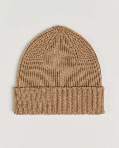 Robert Mackie Kingswell Ribbed Wool/Cashmere Beanie Beige – Beige