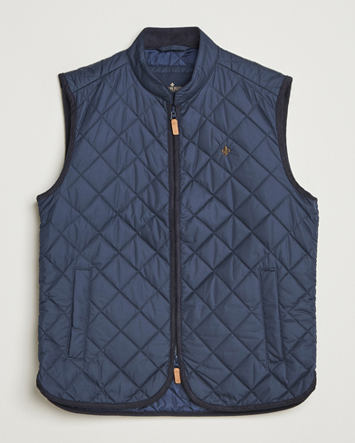 Morris Teddy Quilted Vest Navy – Blå