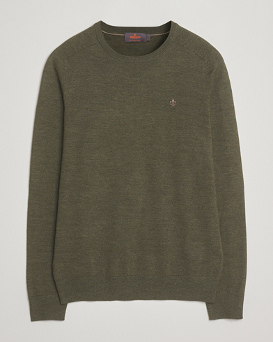Morris Merino O-Neck Olive – Grønn