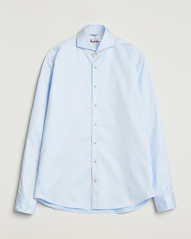 Stenströms Regular Fit Washed Cotton Plain Shirt Light Blue – Blå