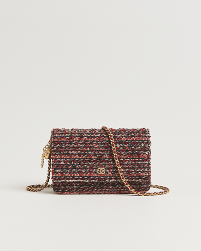 Chanel Pre-Owned Tweed Wallet On Chain Red – Rød