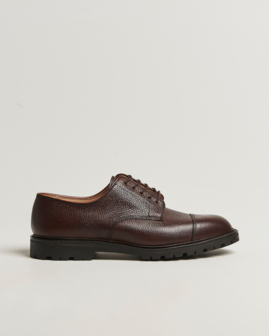 Crockett & Jones Sandhurst Derby Vibram Brown Scotch Grain – Brun