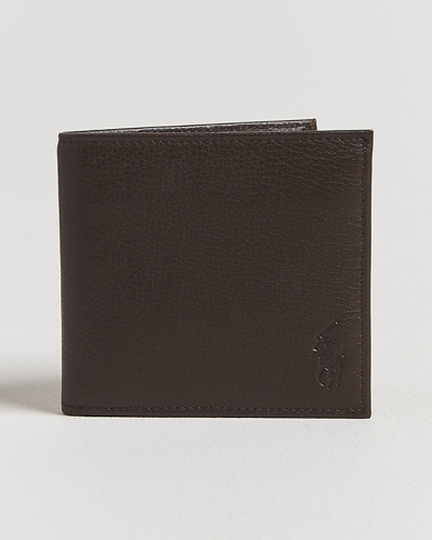 Polo Ralph Lauren Pebbled Leather Billfold Wallet Brown – Brun