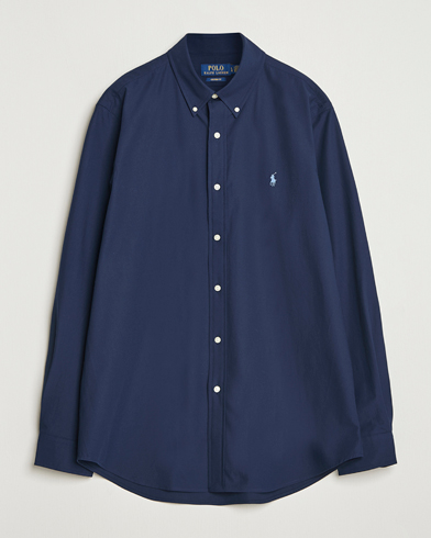 Herre | Polo Ralph Lauren | Polo Ralph Lauren Custom Fit Stretch Poplin Shirt Newport Navy