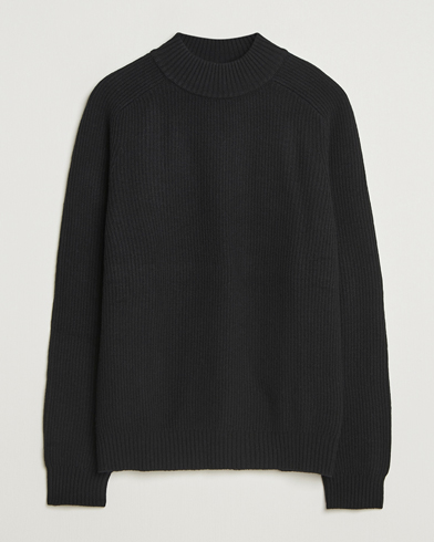 Filippa K Ribbed Wool Mockneck Sweater Black – Svart