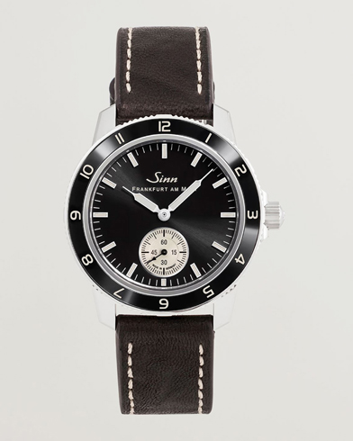 Sinn 104 Classic 12 Pilot Watch 41mm Leather Strap Black – Svart