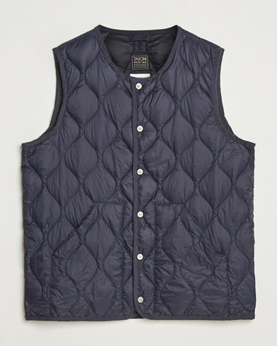 TAION Military Crew Neck Down Vest Navy – Blå