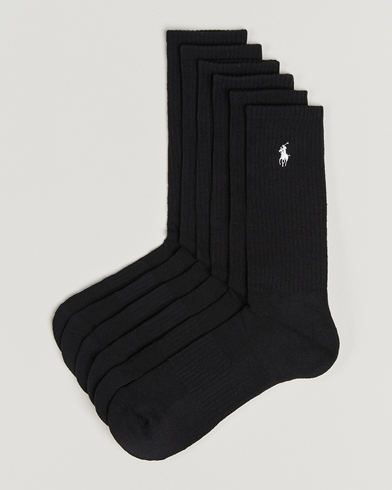 Polo Ralph Lauren 6-Pack Cotton Crew Socks Black – Svart
