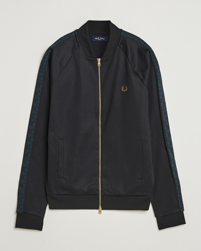 Fred Perry Blackwatch Tartan Taped Track Jacket Black – Svart