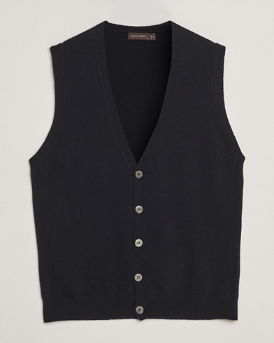 Oscar Jacobson Guiseppe Buttoned Vest Black – Svart
