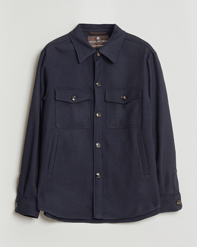 Oscar Jacobson Maverick Wool Overshirt Navy – Blå