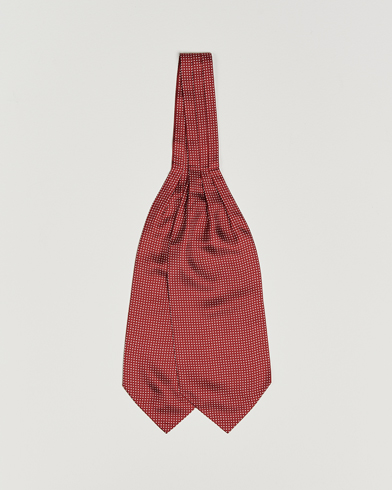 Herre | Amanda Christensen | Amanda Christensen Silk Twill Micro Dot Ascot Wine Red