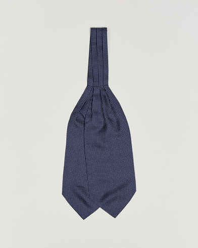 Herre | Amanda Christensen | Amanda Christensen Silk Twill Micro Dot Ascot Navy