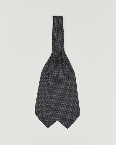 Herre | Amanda Christensen | Amanda Christensen Silk Twill Micro Dot Ascot Black