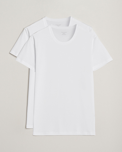 Falke 2-Pack Cotton Crew Neck T-Shirt White – Hvit