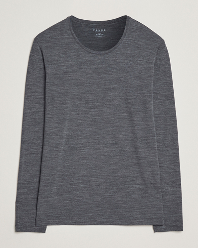 Falke Clima Wool Wool Long Sleeve T-Shirt Dark Grey Heather – Grå