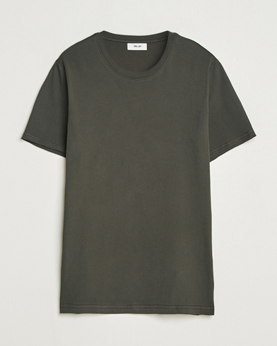 NN07 Percy Crew Neck T-Shirt Dark Army – Grønn
