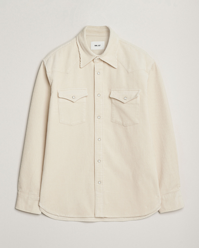 NN07 Ricky Corduroy Overshirt Ivory – Hvit