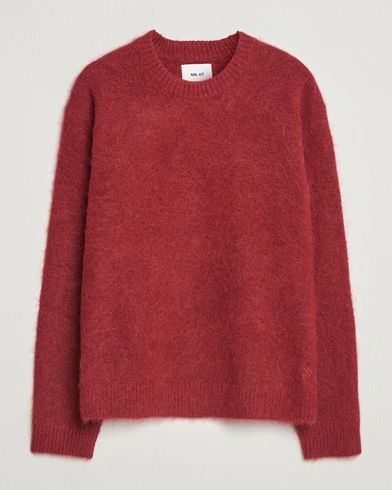 NN07 Russell Alpaca Knitted Crew Neck Cranberry – Rød