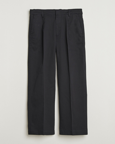 NN07 Kay Relaxed Fit Pleated Trousers Black – Svart