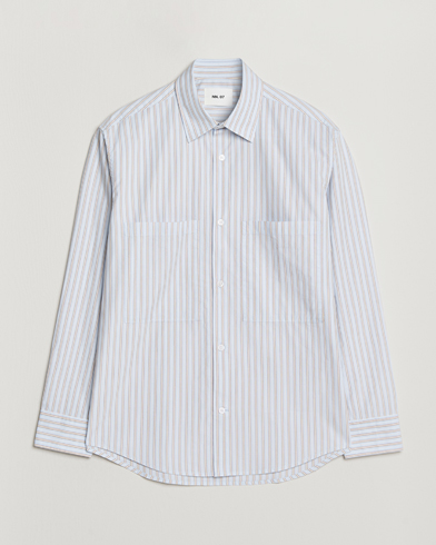 NN07 Freddy Striped Poplin Shirt Multi – Blå
