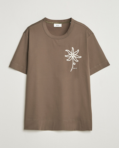 NN07 Pedro Embroidered T-Shirt Mable Husk – Grønn