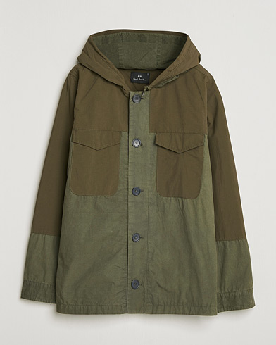 PS Paul Smith Cotton Ripstop Hooded Jacket Dark Green – Grønn