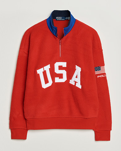 Polo Ralph Lauren Polar Half Zip USA Fleece RL 2000 Red – Rød
