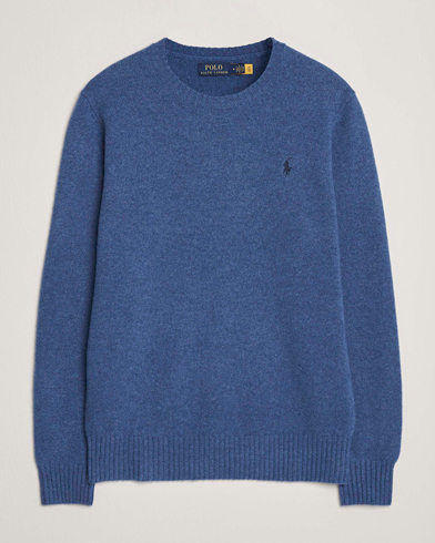 Polo Ralph Lauren Wool/Cashmere Crew Neck Seasalt Blue Heather – Blå