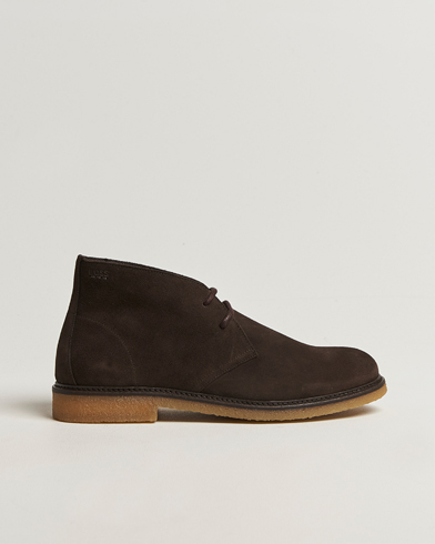 BOSS BLACK Kope Suede Desert Boots Dark Brown – Brun