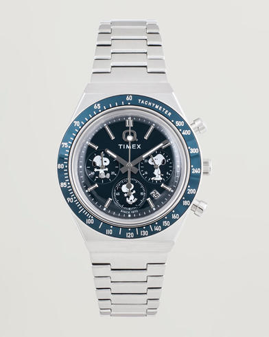 Timex Timex X Peanuts Q Chronograph Snoopy 40mm Blue Dial – Sølv