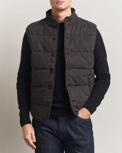 Polo Ralph Lauren Knitted Herringbone Vest Dark Charcoal Heather – Grå